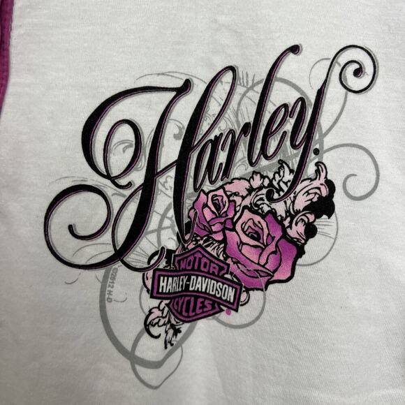 Harley-Davidson Women’s XL White Pink Short Sleeve Tee T-Shirt Motorcycle - Picture 2 of 8